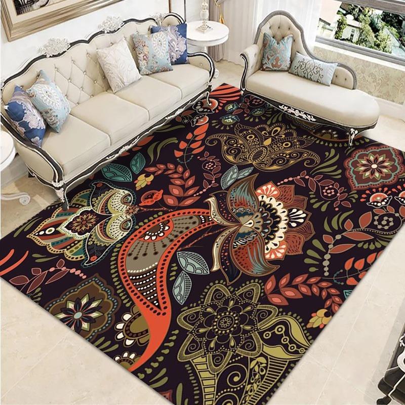 Retro Persia Ethnic Style Carpet Party Living Room Sofa Bedroom Bedside Study Entrance Door Rug Non-slip Luxury Home Decor Mat