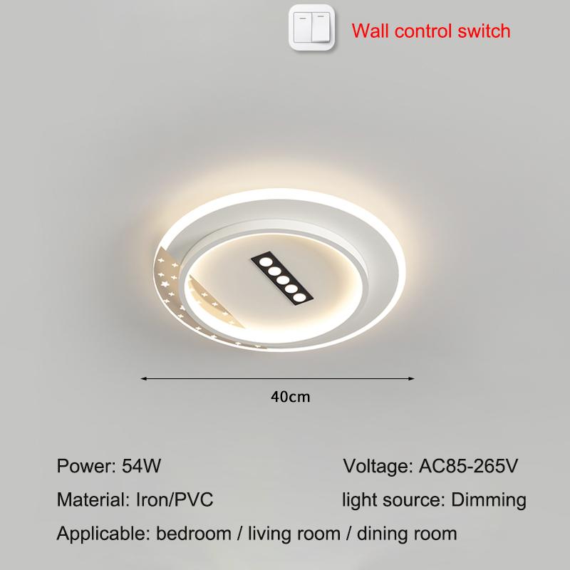 

Триколірне затемнення Внутрішня стельова лампа Спальня Вітальня Їдальня Освітлення Сучасна квадратна кругла стельова лампа 110В 220В Three-color Dimming
