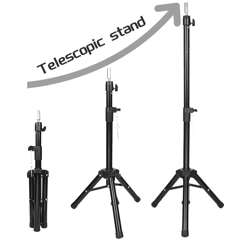 A20F-50Inch Mannequin Head Holder Tripod Stand Hairdressers Salon Training Head Adjustable Wig Stand Tripod For Wig Making