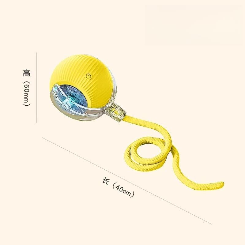 Cat Interactive Ball Toy, Automatic Rolling Ball with Tail, Reharbable Smart Pet Interactive Toy, Intelligent Mouse for Cat New Version