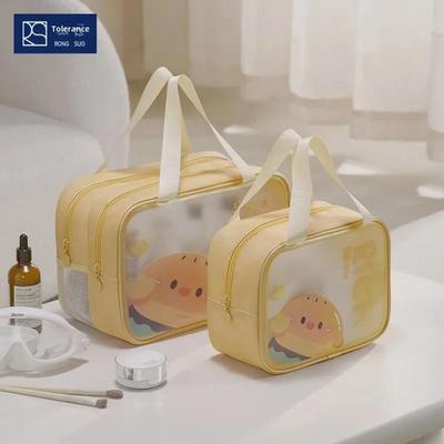 Multifunktionale wasserdichte Reise-Kosmetik- und Make-up-Tasche mit Doppelschicht-Aufbewahrung für Fitness, Schwimmen und Geschäftsreisen.