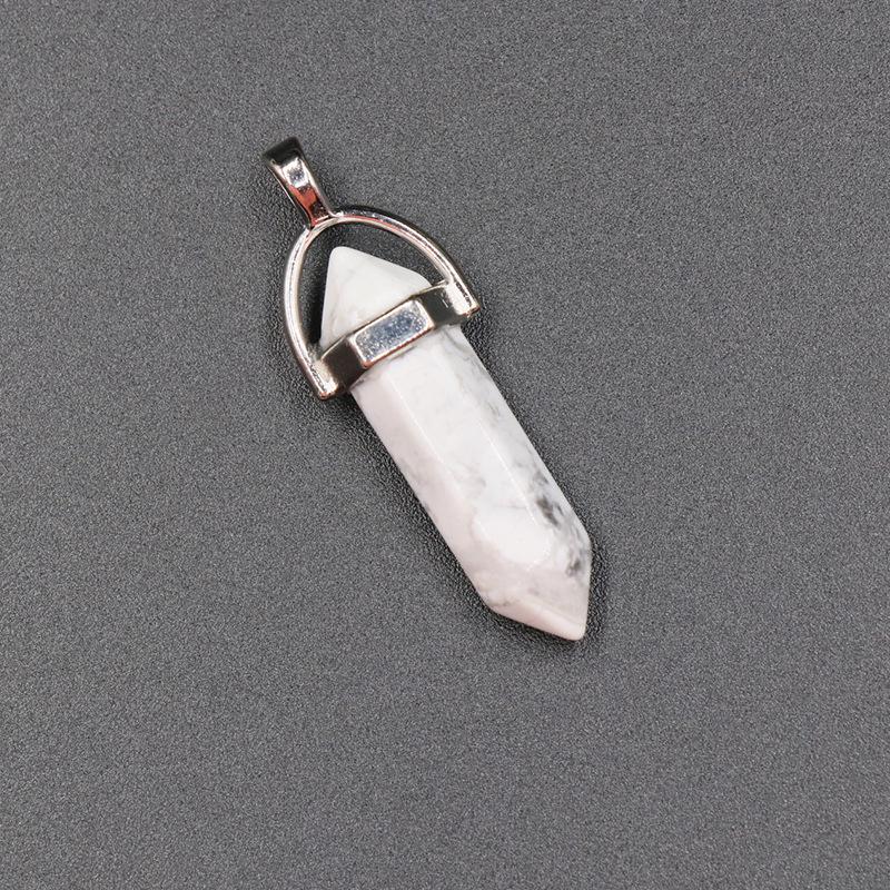 Agate Bullet & Rose Quartz Double Point Pendant Necklace