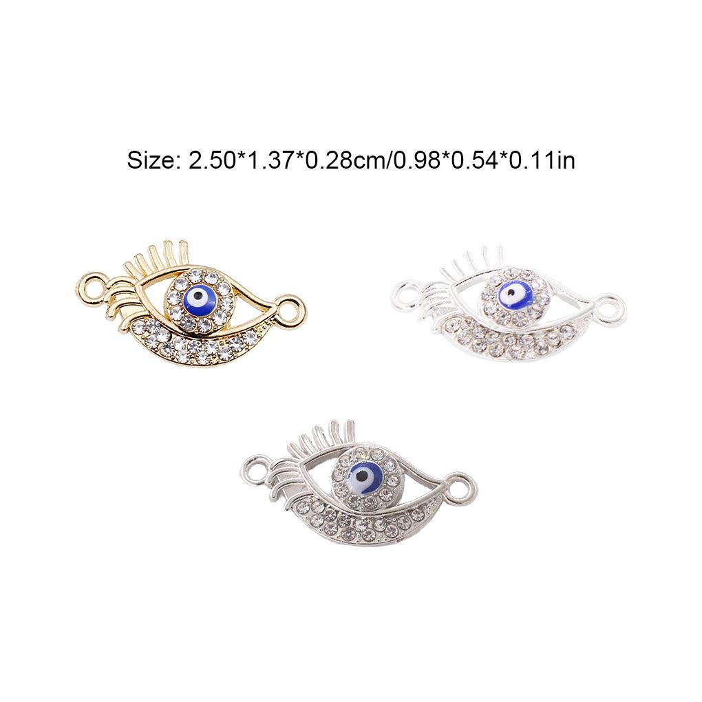 10 Pieces Alloy Eye Charms with Rhinestone Connector Charm Handmade Plated Hanging Pendant DIY Crafts Making Accessories