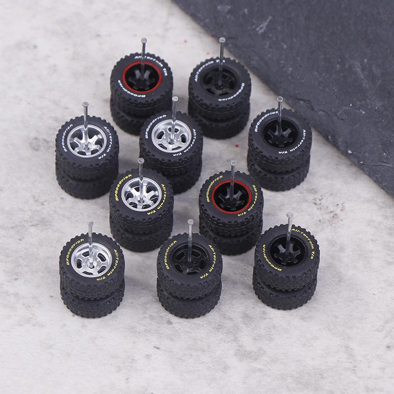 1 Pair Of 1/64 Off-Road Wheels 15Mm Dia Rubber Tires + Wheel 1:64 Model Car Suv Modified Parts For Remote Control Car