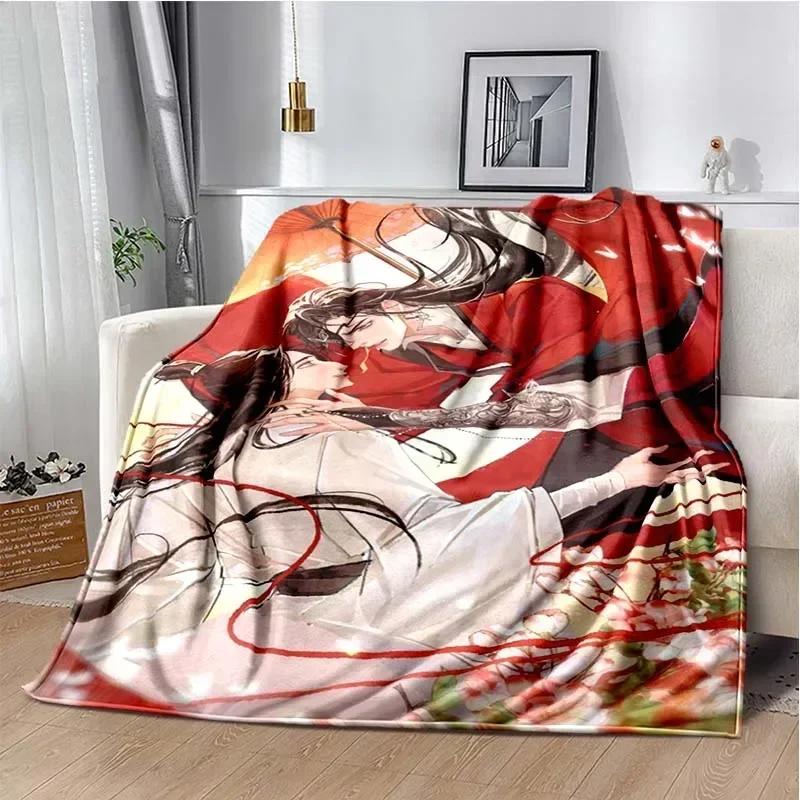 Tian Guan Ci Fu Anime Flannel Soft Blanket Heaven Official's Blessing Plush Warm Blanket Bedroom Sofa Blankets for Beds Gift