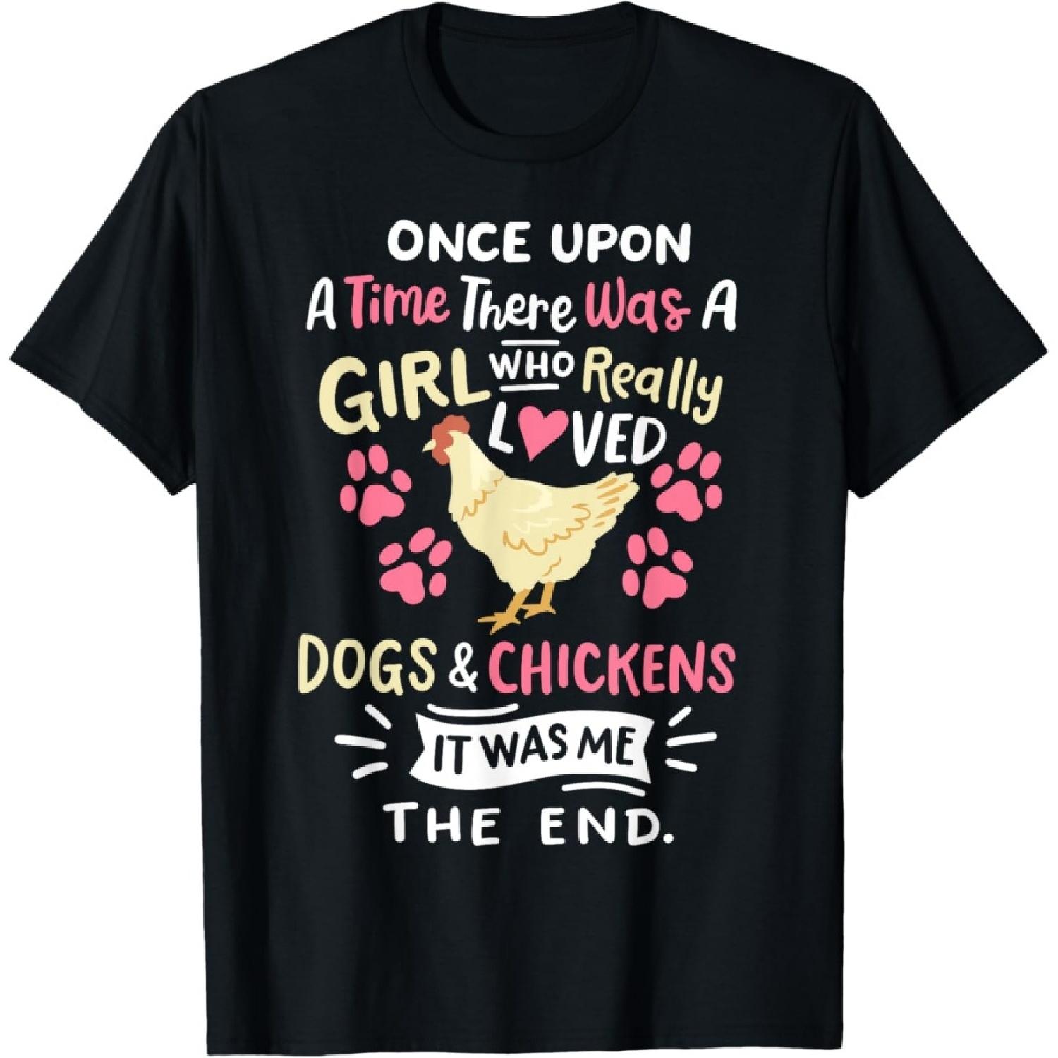 Funny Chicken Dog Lover for Women Girls Farmer T-Shirt S