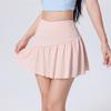 Anti-exposure Yoga Skirt High-rise Ruffled Sports Short Pants Pleated A-line Tennis