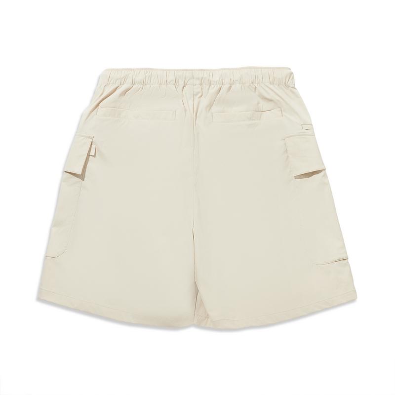 Li Ning Chinese Trend Simple Versatile Cargo Shorts Men shorts Oyster-Gray AKSW147-4
