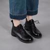 Leather Boots Women's Martin Boots 2026 Spring and Autumn New Thick and Comfortable Bare Boots Short Lace-up Single Boots