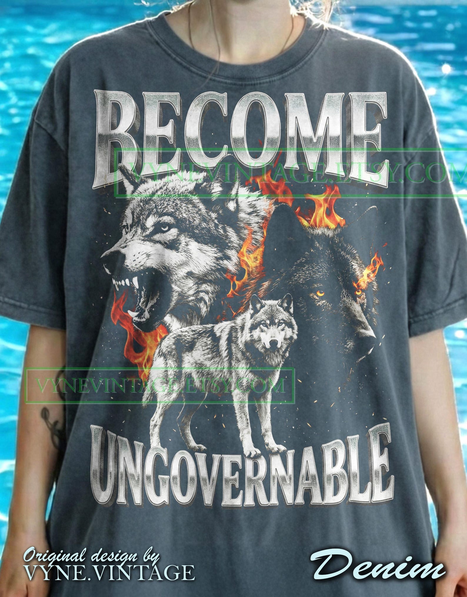 Become Ungovernable Wolf Comfort Colors® Tshirt, Vintage 90S Tees, Retro Wolves Pack Sweater, Grunge Y2K Tanktop, Edgy Meme Graphic S
