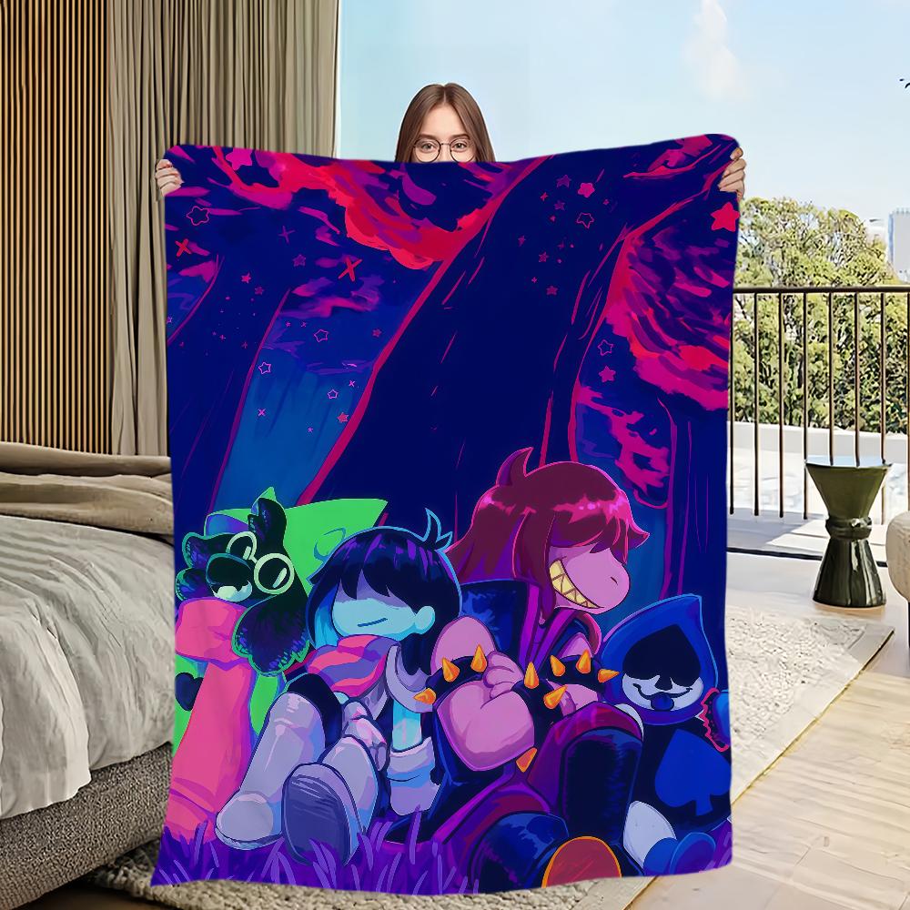D-Deltarune Game Blanket Flannel warm comfort soft plush blanket For Picnic Beds Sofas Homes And Bedrooms
