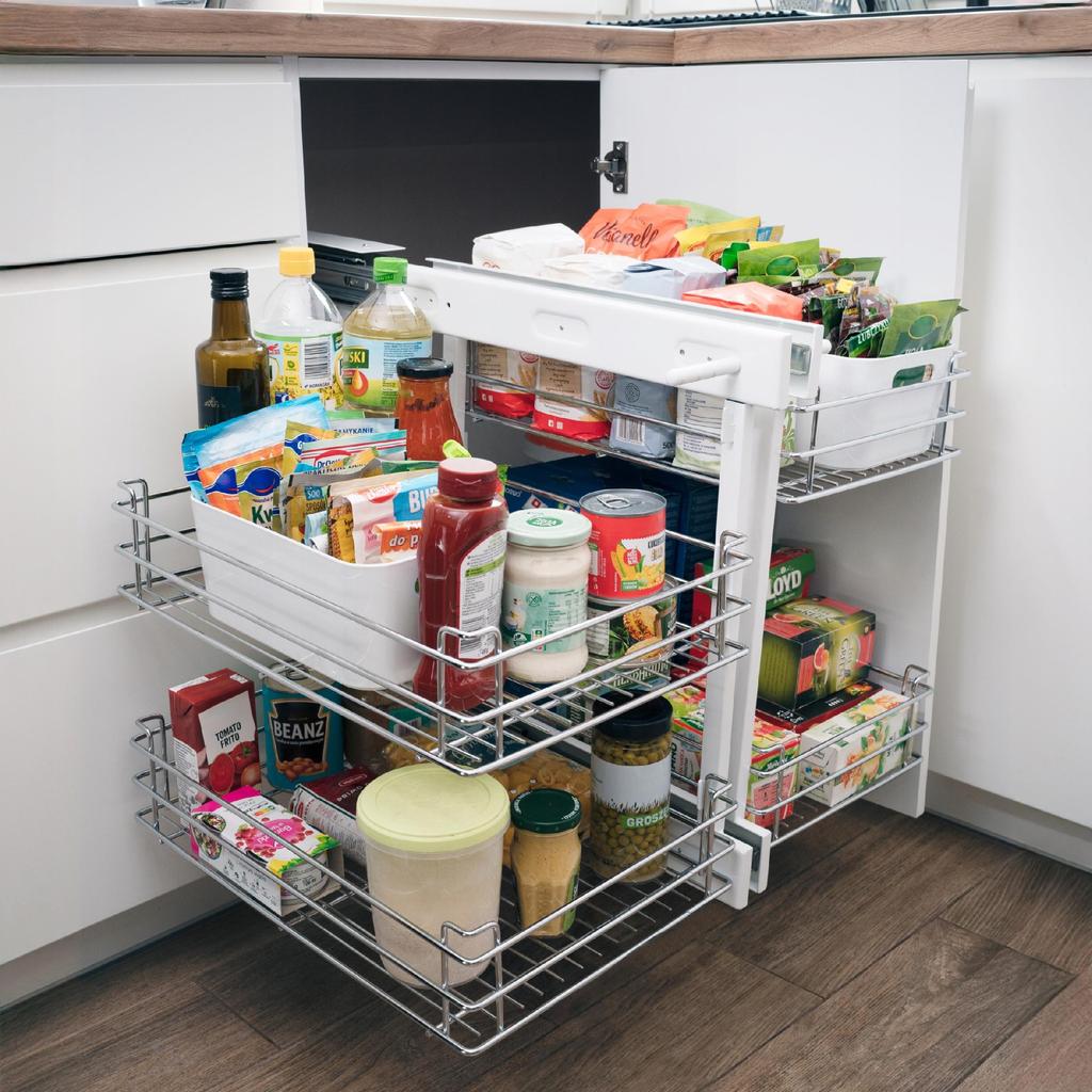 Magic Corner Tmy Corner Basket White Right/Left Close Full Extension 750