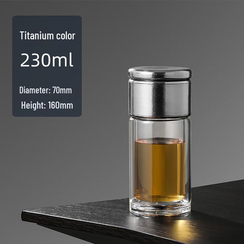 Shuixi SX Double-Layer Glass Titanium Portable Tea Infuser Cup