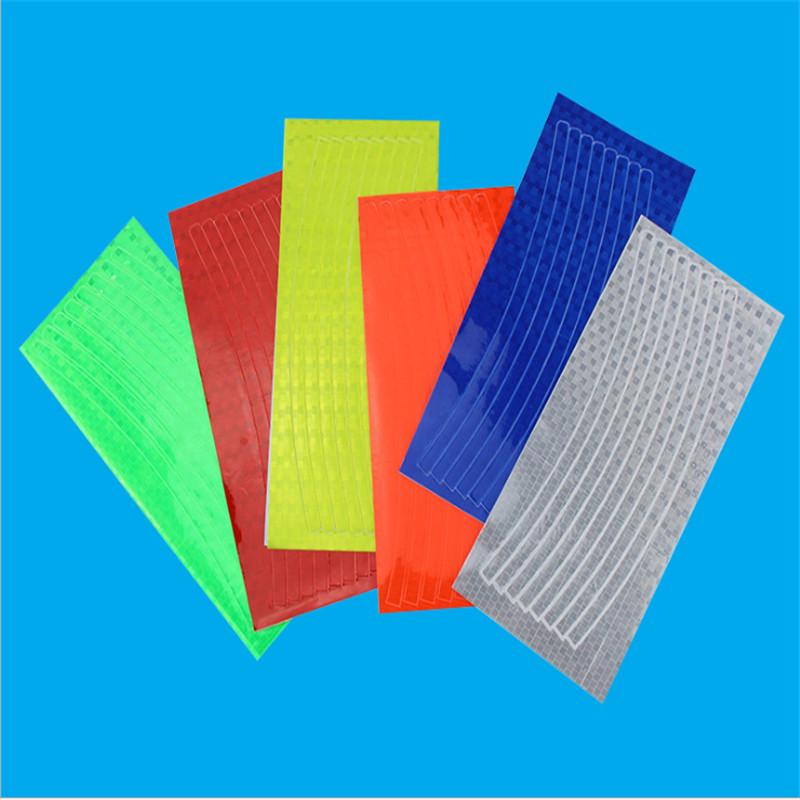 

8 полосок/листов велосипедных шин, флуоресцентные наклейки с отражателем на обод велосипеда, светоотражающая наклейка оранжевый