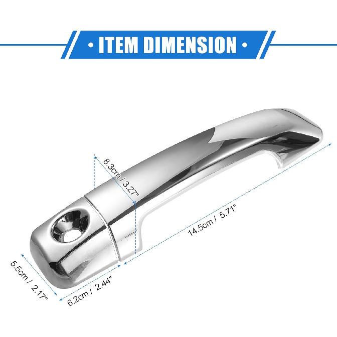 Car Door Handle Cover Kit Compatible for Toyota Tundra 2007-2018, Durable Plastic Silver Tone