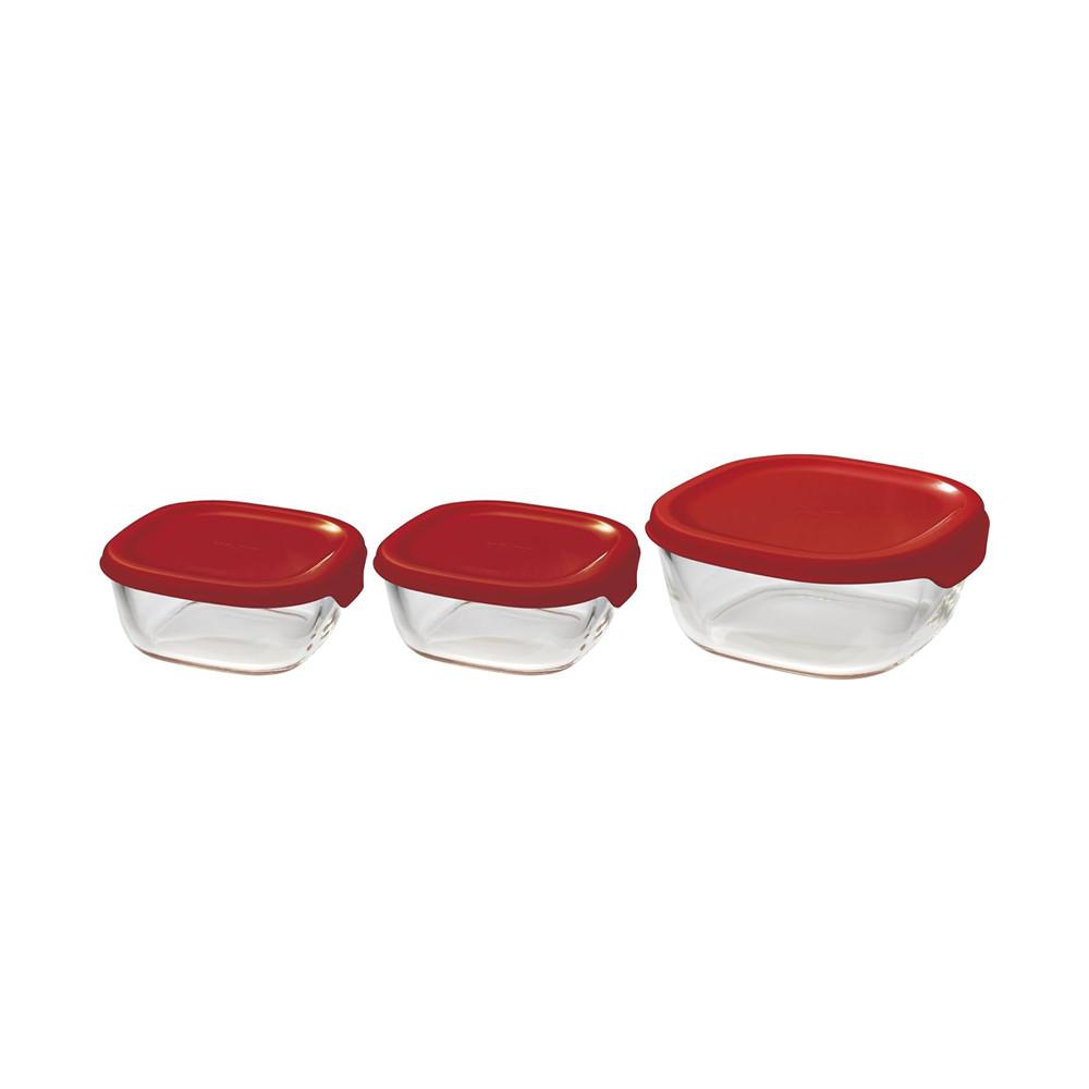Hario Heat Resistant Glass Storage Containers Off White Red White