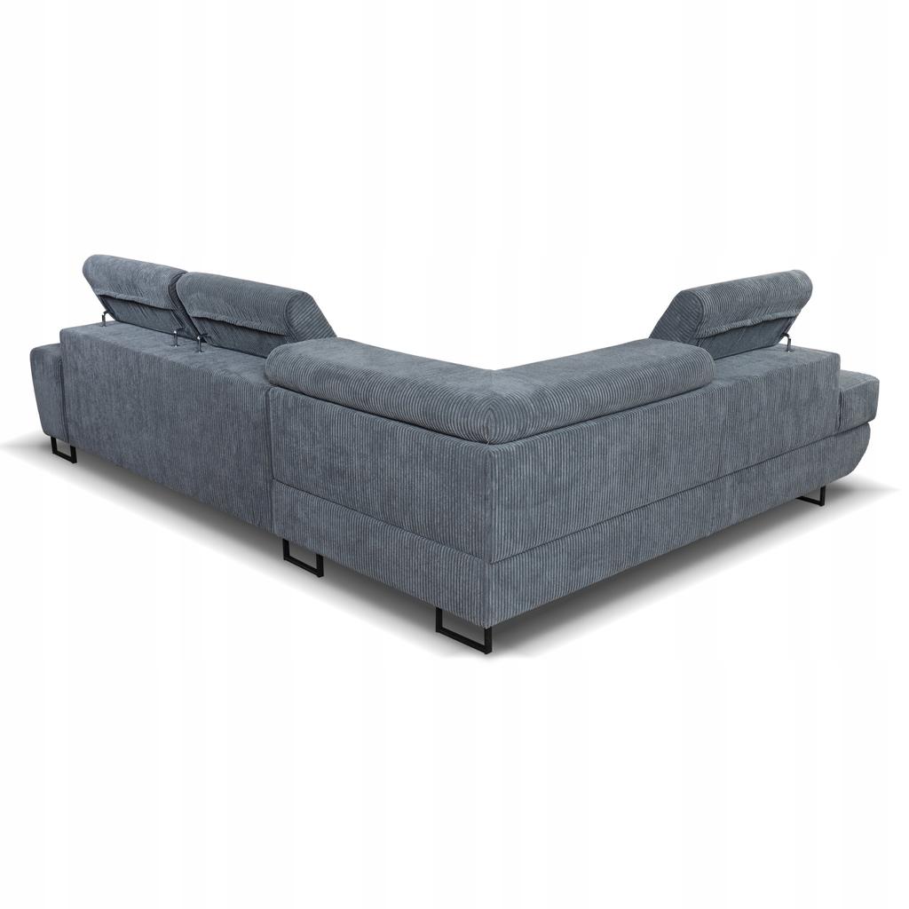 Corner Sofa, Foldable, F, Sleeping, Savio, Left, Family Furniture, Gray Corduroy