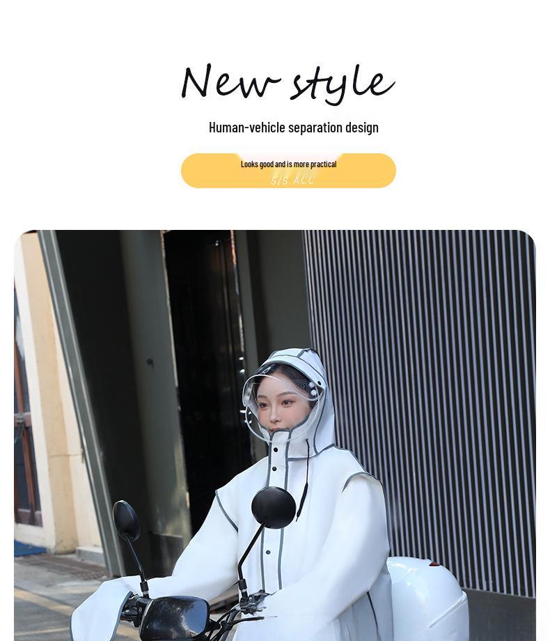 Long Full Body Rainproof Poncho for Adults - Electric Car and Bicycle Riding