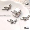 10Pcs Silver Alloy Nail Art Bow Charms Accessories Parts For Manicure Decorate Retro Nails Decoration Design Supplies