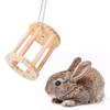 Wooden Pet Chinchilla Hamster Guinea Pigs Chew Play Grass Basket Cage Playground Toy(Suspended)