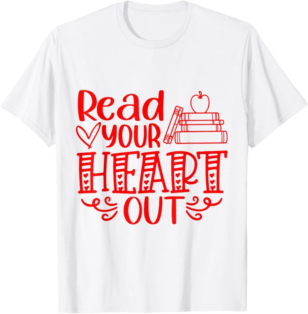 Read Your Heart Out TShirt Print Original Design Gifts T Shirts Graphic T Shirts Mens Clothing Camisas Streetwear
