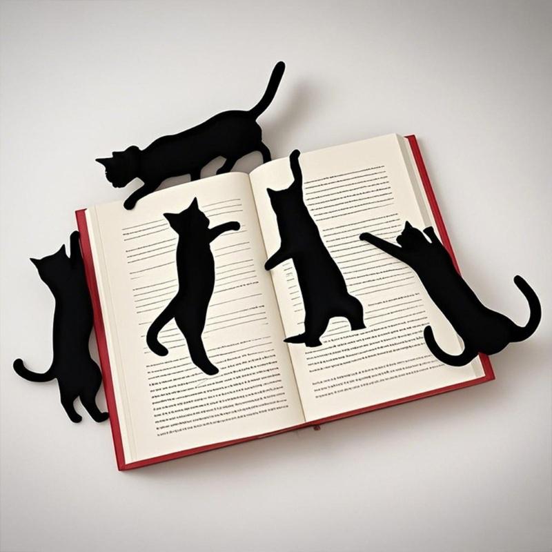 5Pcs Kitten Themed Metal Bookmarks Rustproof Iron Bookmarks Page Markers For Notebook Novel Journal Planner Scrapbooking