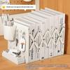 1Pcadjustable Expandable Book Organizer With Pen Holder And Hooks Holds 80 Books Perfect For Student Home Office Desktop Storage
