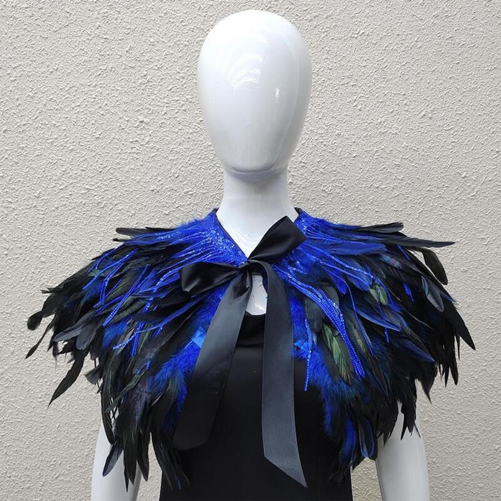 Gothic Feather Shawl Stage Makeup Ball Costume Accessories