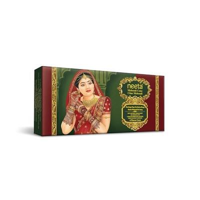 Neeta Mehendi Cones for Hand 4 Pc In 1 Box (Pack of 7) Bridal Mehndi Cones Natural Mehendi Cone for Wedding, Hand Designing, Reddish Brown Color