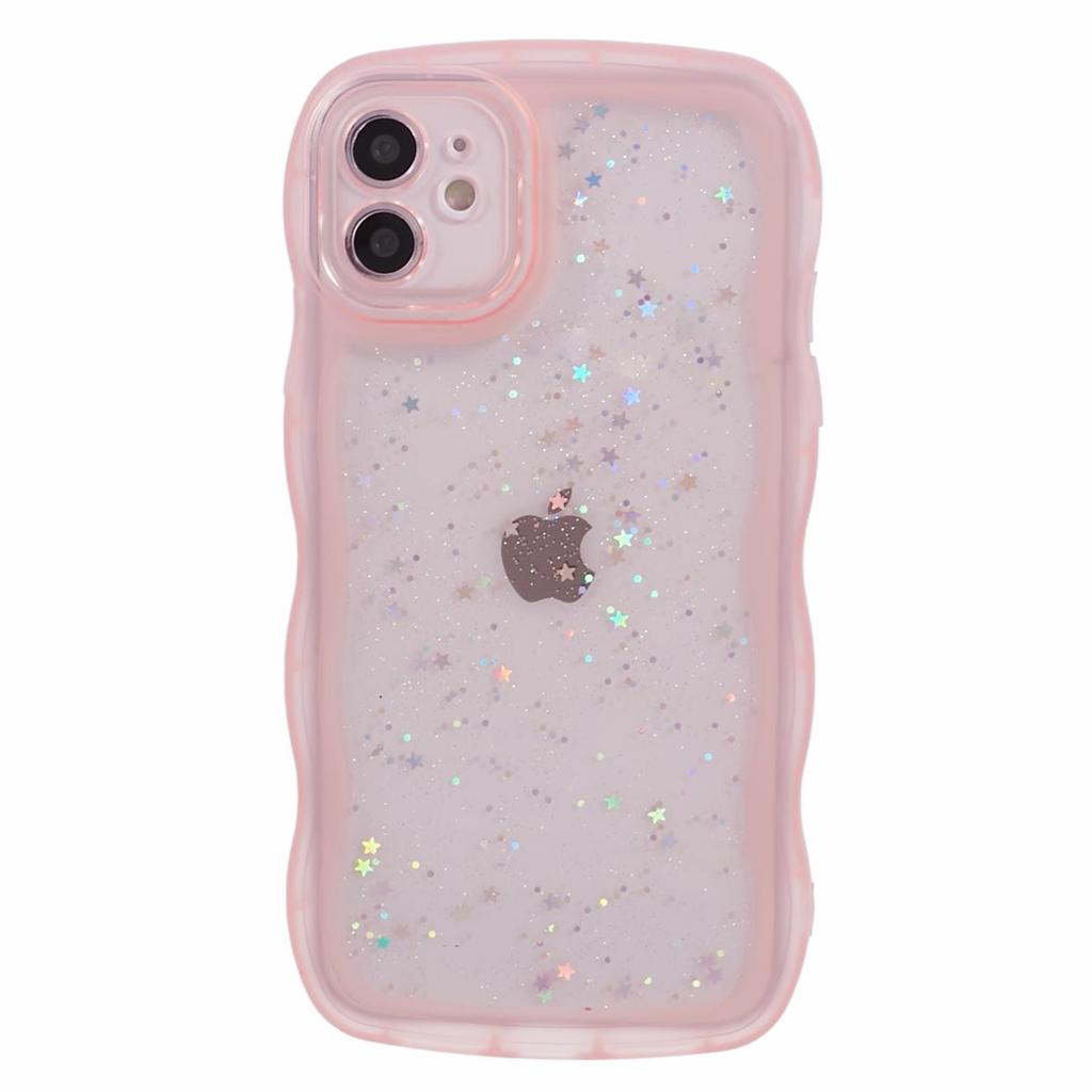 JTW Series for iPhone 12 Case Wavy Edge Star Sequins Epoxy Phone Cover