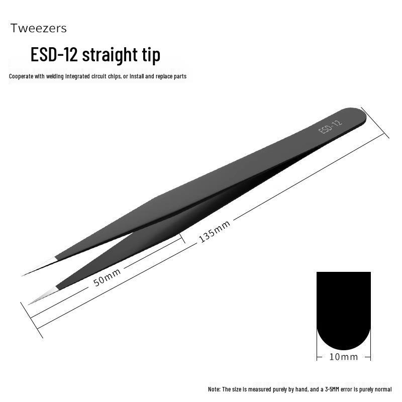 Extra Long 304 Stainless Steel Bent Tip Tweezers - Anti-Static Gardening & Planting Tool