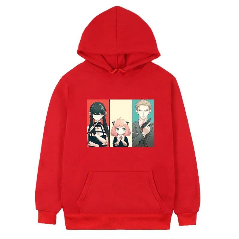 Spy X Family Forger Fam Anime Sudadera Unisex Hip Hop Otoño e Invierno Cálida Casual Sudaderas Mujer Sudadera Kawaii Ropa Unisex
