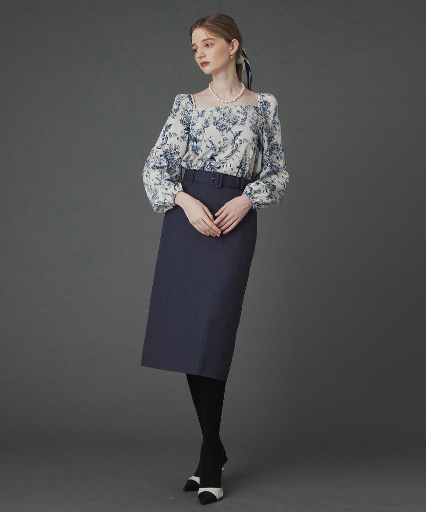 Pelimela Rosemary Belt Set Skirt (Blue Grey)