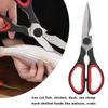 2pcs Kitchen Scissor Multipurpose Bicolor Rubber Handle Shear Cook Tool for Chicken Poultry Fish Meat Walnut