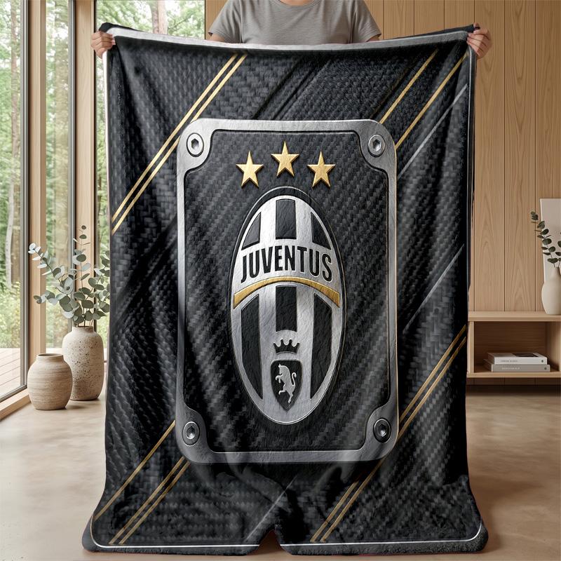 Coperta a tema Juventus FC Morbida coperta in flanella Coperta morbida tipo plaid Coperta accogliente per divano e letto per arredamento domestico