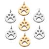 10Pcs/Lot Stainless Steel Pet Paw Print Charms High Polished Dog Paw Necklace Pendant DIY Jewelry Findings Supplies