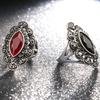 Turkey Vintage Peridot Ring Red/black Stone Bague Femme Boho Anel  Party Crystal Rings Woman Anillos Mujer