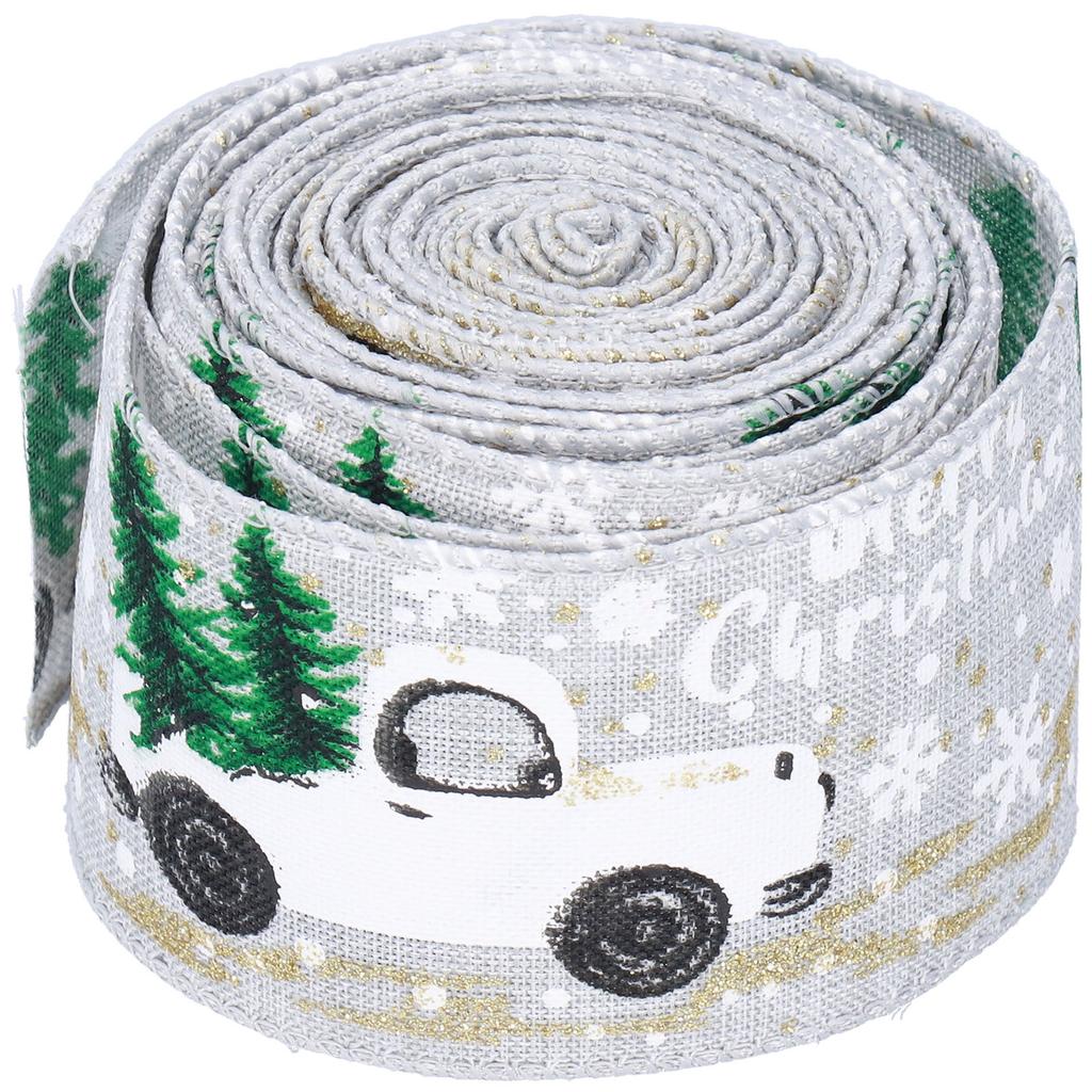 6 Yards Christmas Ribbon Cute Patterns Attractive Design 2 Colors Beautiful Practical   Wrapping Ribbon for Decoration