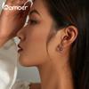 Bamoer Colored Rattle Ear Buckles 925 Sterling Silver Rainbow Zircon Pendant Drop Earrings for Women Plated Platinum Jewelry