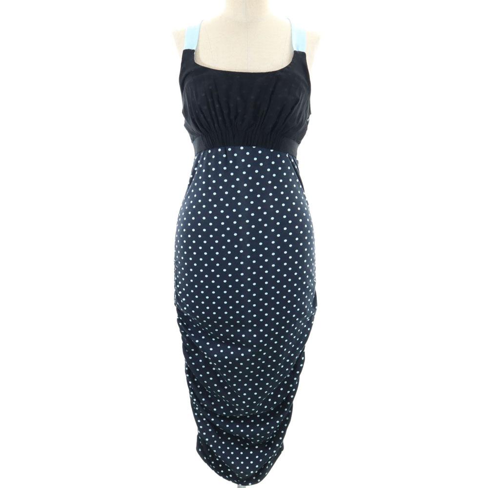 Sportmax Made In Italy Dot Pattern One Piece M Charcoal Black Polka Dot Women Used