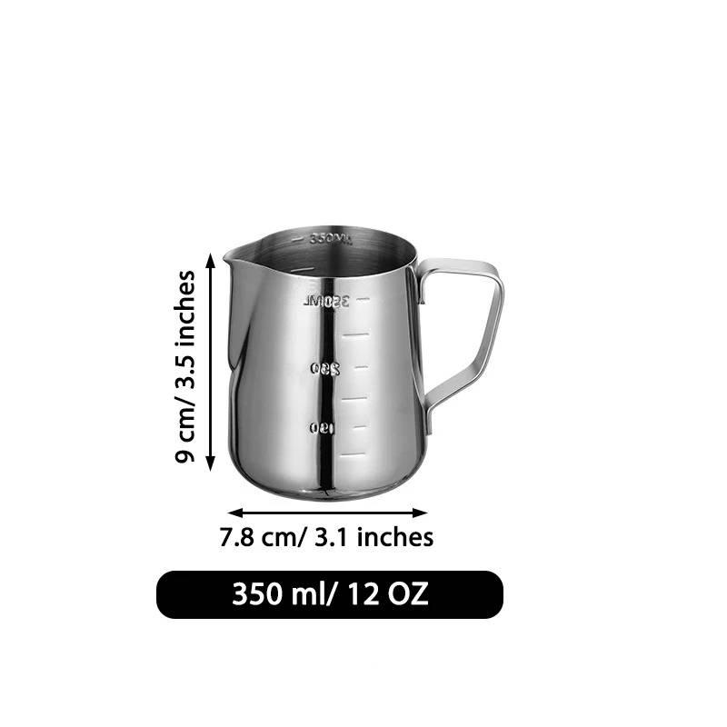Stainless Steel Milk Frothing Pitcher With Internal Scale And Ergonomic Handle Perfect For Home Coffee Latte Art Making