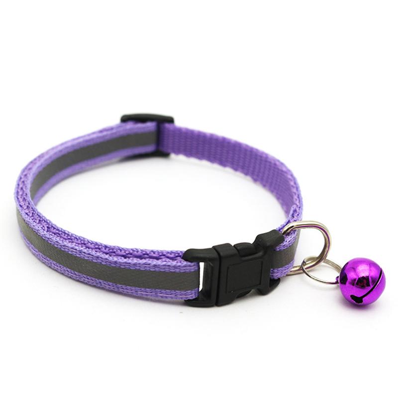 Reflective Adjustable Pet Collar with Bell for Small Dogs and Cats - Anti-Lost Design