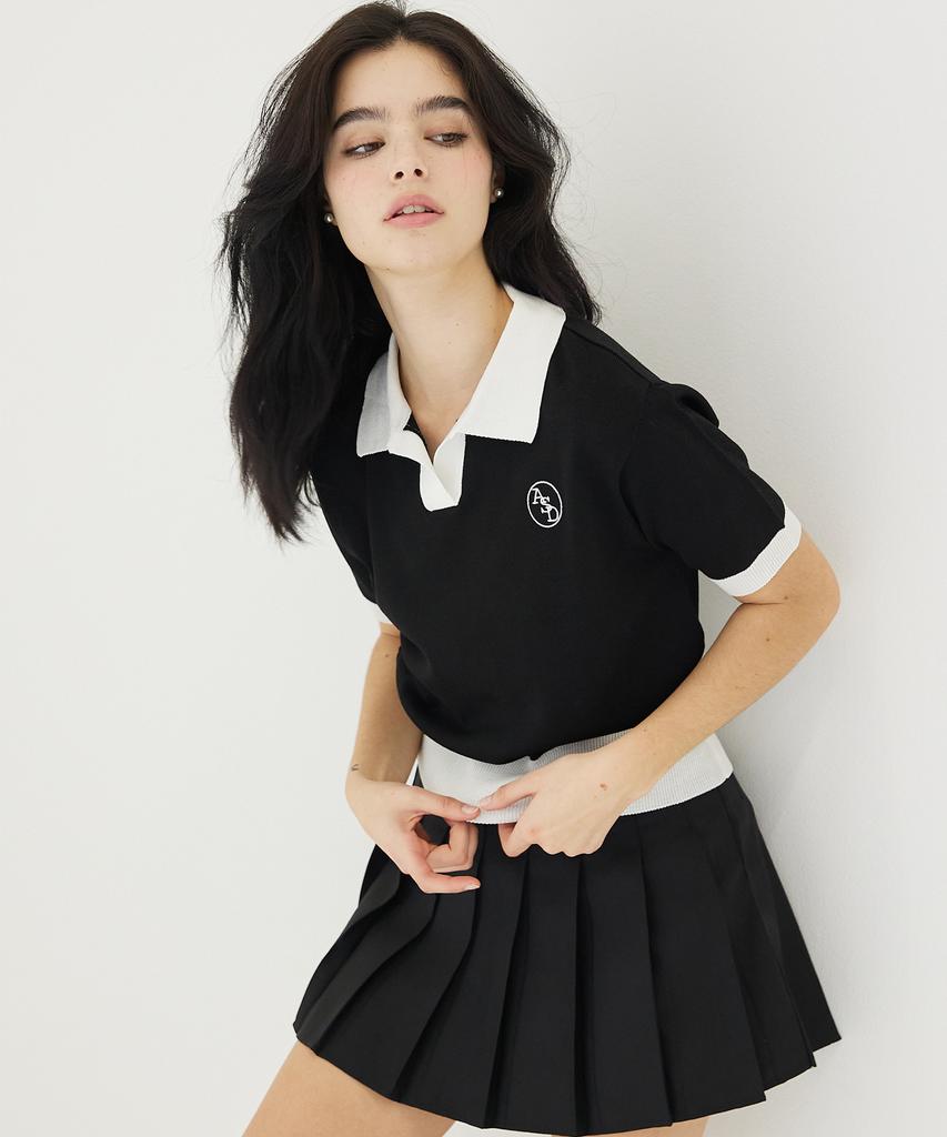 AWESOME STUDIO Point Collar Knit Black