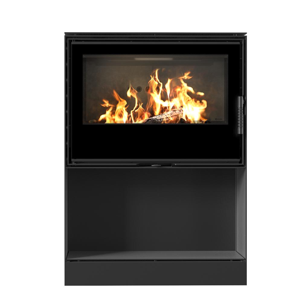 Holzbefeuerter Stahlofen KRATKI KARI 80 Ø 180 12 kW Nische für Holz schwarz thermotec