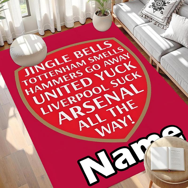 Custom Name Personalized football team Print Carpet, Versatile Home Decor Rug, for Playroom, Apartment, Balcony, Entryway, Hallway Gift