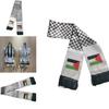Palestine Flag Scarf 14*130cm Double Layered Polyester Fabric