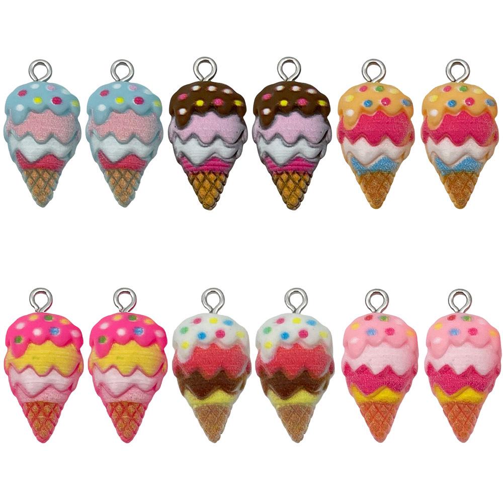 DIY Resin Summer Ice Cream Charms - 8 Colors, 15x28mm - for Bracelets, Necklaces, Keychains, Small Pendants