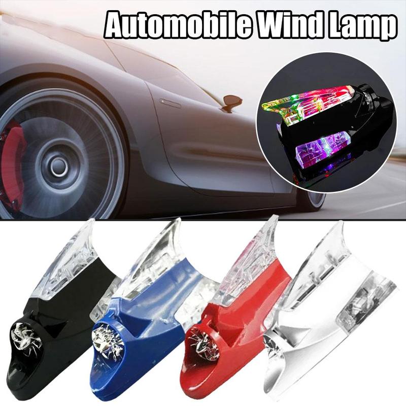Universal Car Roof Car Truck Wind Powered LED Light Roof Light Fin Auto Safe Warning Lamp Colorful Flash Wind Antenna Lamp U5Y4