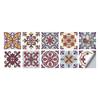 10-Pack European Style Floral Tile Wall Stickers for Living Room and Bathroom - Self-Adhesive PVC Crystal Film