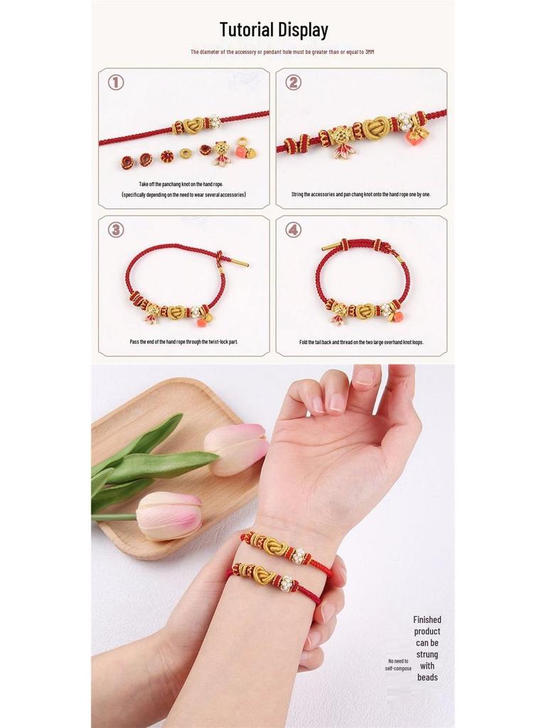 Wealth & Blessings Red Rope Bracelet - Lucky Bead Accessory Gift for Men & Women